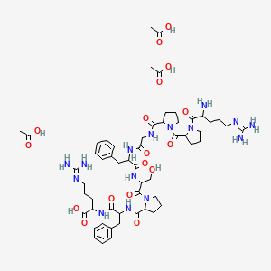 molecular formula C56H85N15O17 B1585176 乙酸；2-[[2-[[1-[2-[[2-[[2-[[1-[1-[2-氨基-5-(二氨基亚甲基氨基)戊酰基]吡咯烷-2-羰基]吡咯烷-2-羰基]氨基]乙酰]氨基]-3-苯基丙酰]氨基]-3-羟基丙酰]吡咯烷-2-羰基]氨基]-3-苯基丙酰]氨基]-5-(二氨基亚甲基氨基)戊酸 CAS No. 5979-11-3