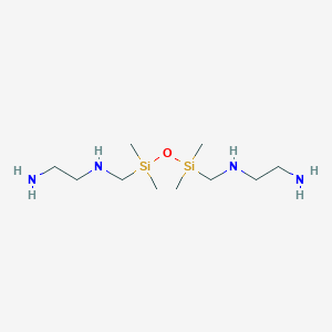 molecular formula C10H30N4OSi2 B1585303 1,3-Bis(2-aminoethylaminomethyl)tetramethyldisiloxane CAS No. 83936-41-8