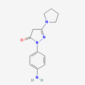 molecular formula C13H16N4O B1585446 3H-吡唑-3-酮，2-(4-氨基苯基)-2,4-二氢-5-(1-吡咯烷基)- CAS No. 30707-77-8