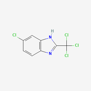 molecular formula C8H4Cl4N2 B1585570 5-Chloro-2-(trichloromethyl)-1H-benzimidazole CAS No. 3584-66-5