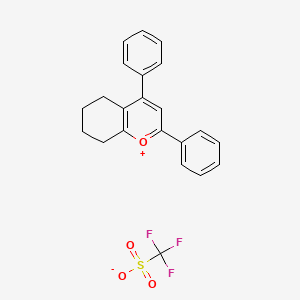 molecular formula C22H19F3O4S B1585672 2,4-Diphenyl-5,6,7,8-tetrahydrochromenylium trifluoromethanesulfonate CAS No. 81128-01-0