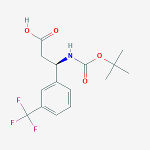 molecular formula C15H18F3NO4 B1585885 Boc-(R)-3-氨基-3-(3-三氟甲基苯基)丙酸 CAS No. 501015-18-5