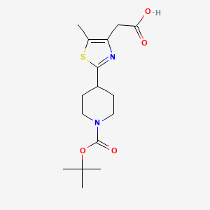molecular formula C16H24N2O4S B1585957 2-(2-(1-(叔丁氧羰基)哌啶-4-基)-5-甲基噻唑-4-基)乙酸 CAS No. 845885-88-3