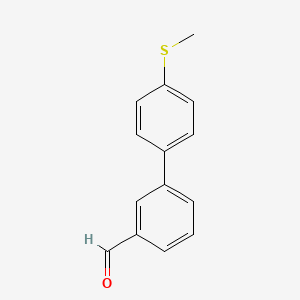 molecular formula C14H12OS B1586056 3-(4-Methylthiophenyl)benzaldehyde CAS No. 728918-93-2