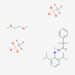 molecular formula C28H39F6MoNO8S2 B158623 2,6-二异丙基苯基亚氨基新戊二烯钼(VI)双(三氟甲磺酸盐)二甲氧基乙烷加合物 CAS No. 126949-63-1