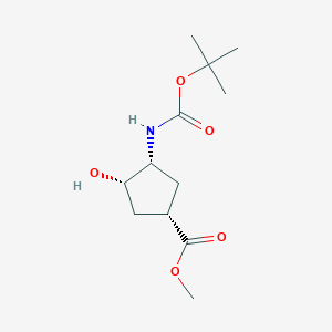 B1586231 methyl (1S,3R,4S)-3-{[(tert-butoxy)carbonyl]amino}-4-hydroxycyclopentane-1-carboxylate CAS No. 321744-14-3