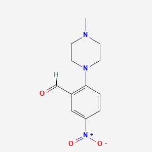 molecular formula C12H15N3O3 B1586259 2-(4-甲基哌嗪-1-基)-5-硝基苯甲醛 CAS No. 30742-63-3