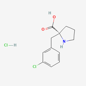 molecular formula C12H15Cl2NO2 B1586367 (R)-2-(3-Chlorobenzyl)pyrrolidine-2-carboxylic acid hydrochloride CAS No. 637020-80-5