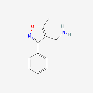 molecular formula C11H12N2O B1586415 (5-甲基-3-苯基-4-异噁唑基)甲胺 CAS No. 306935-01-3