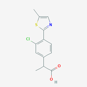 molecular formula C13H12ClNO2S B158643 2-[4-(5-Methylthiazol-2-yl)-3-chlorophenyl]propanoic acid CAS No. 138568-82-8