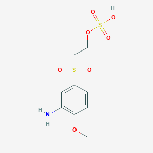 molecular formula C9H13NO7S2 B158647 2-((3-Amino-4-methoxyphenyl)sulphonyl)ethyl hydrogen sulphate CAS No. 10079-20-6