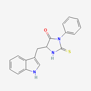 molecular formula C18H15N3OS B1586656 5-(1H-吲哚-3-基甲基)-3-苯基-2-硫代咪唑烷-4-酮 CAS No. 5789-24-2