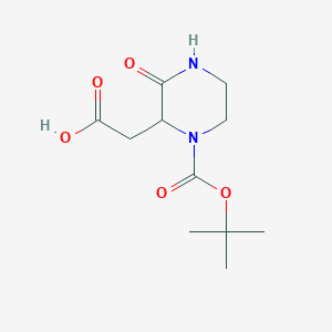 molecular formula C11H18N2O5 B1586723 2-Carboxymethyl-3-oxo-piperazine-1-carboxylic acid tert-butyl ester CAS No. 863307-54-4