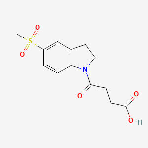 molecular formula C13H15NO5S B1586850 4-[5-(甲基磺酰基)-2,3-二氢-1H-吲哚-1-基]-4-氧代丁酸 CAS No. 396105-96-7