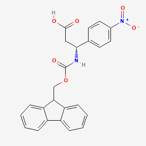 molecular formula C24H20N2O6 B1586854 (R)-3-((((9H-芴-9-基)甲氧羰基)氨基)-3-(4-硝基苯基)丙酸 CAS No. 507472-26-6