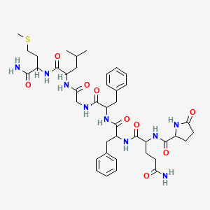B1587125 N-[1-[[1-[[2-[[1-[(1-amino-4-methylsulfanyl-1-oxobutan-2-yl)amino]-4-methyl-1-oxopentan-2-yl]amino]-2-oxoethyl]amino]-1-oxo-3-phenylpropan-2-yl]amino]-1-oxo-3-phenylpropan-2-yl]-2-[(5-oxopyrrolidine-2-carbonyl)amino]pentanediamide CAS No. 56104-22-4