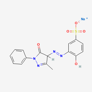 molecular formula C16H14N4O5S B1587256 Sodium 3-((4,5-dihydro-3-methyl-5-oxo-1-phenyl-1H-pyrazol-4-yl)azo)-4-hydroxybenzenesulphonate CAS No. 6441-98-1