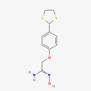 molecular formula C11H14N2O2S2 B1587284 2-[4-(1,3-dithiolan-2-yl)phenoxy]-N'-hydroxyethanimidamide CAS No. 262607-85-2