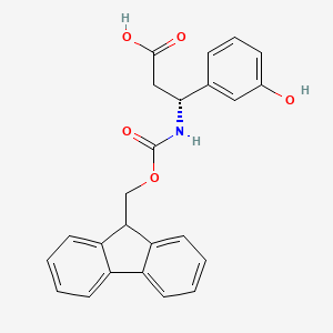 molecular formula C24H21NO5 B1587351 (R)-3-((((9H-芴-9-基)甲氧羰基)氨基)-3-(3-羟基苯基)丙酸 CAS No. 511272-35-8