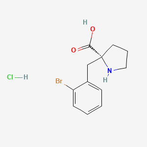 molecular formula C12H15BrClNO2 B1587352 (R)-2-(2-溴苄基)吡咯烷-2-羧酸盐酸盐 CAS No. 637020-86-1