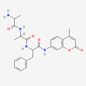 B1587368 2-[2-(2-aminopropanoylamino)propanoylamino]-N-(4-methyl-2-oxochromen-7-yl)-3-phenylpropanamide CAS No. 62037-41-6