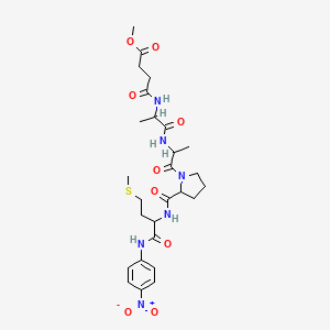 molecular formula C27H38N6O9S B1587369 Methyl 4-[[1-[[1-[2-[[4-methylsulfanyl-1-(4-nitroanilino)-1-oxobutan-2-yl]carbamoyl]pyrrolidin-1-yl]-1-oxopropan-2-yl]amino]-1-oxopropan-2-yl]amino]-4-oxobutanoate CAS No. 70967-91-8