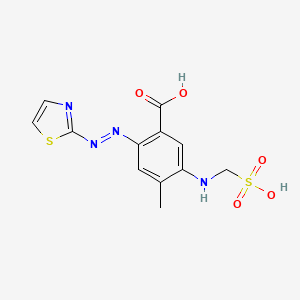 molecular formula C12H12N4O5S2 B1587370 4-甲基-5-(磺甲基氨基)-2-(2-噻唑基偶氮)苯甲酸 CAS No. 82138-69-0