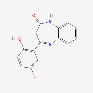 B1587440 1,3-Dihydro-4-(5-fluoro-2-hydroxyphenyl)-2H-1,5-benzodiazepin-2-one CAS No. 351003-09-3