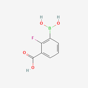 molecular formula C7H6BFO4 B1587506 3-Carboxy-2-fluorophenylboronic acid CAS No. 1072952-09-0