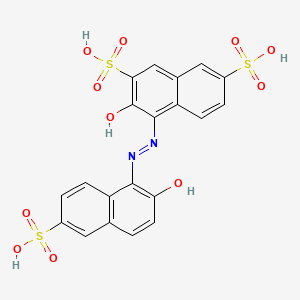 molecular formula C20H14N2O11S3 B1587649 2,7-Naphthalenedisulfonic acid, 3-hydroxy-4-((2-hydroxy-6-sulfo-1-naphthalenyl)azo)- CAS No. 32884-46-1