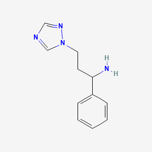molecular formula C11H14N4 B1587655 1-苯基-3-(1H-1,2,4-三唑-1-基)丙-1-胺 CAS No. 883291-44-9