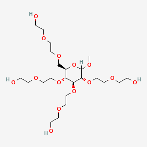 B1587685 Poly(oxy-1,2-ethanediyl), alpha-hydro-omega-hydroxy-, ether with methyl D-glucopyranoside (4:1) CAS No. 53026-67-8