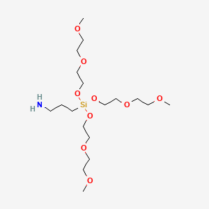 B1587713 9,9-Bis(2-(2-methoxyethoxy)ethoxy)-2,5,8-trioxa-9-siladodecan-12-amine CAS No. 87994-64-7