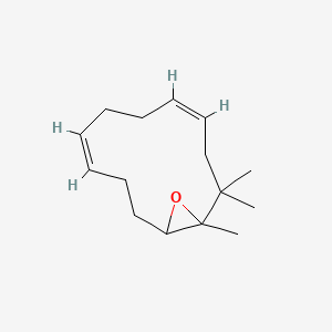 molecular formula C15H24O B1587876 13-Oxabicyclo(10.1.0)trideca-4,8-diene, trimethyl- CAS No. 71735-79-0