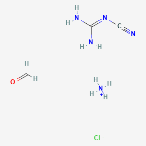 molecular formula C3H10ClN5O B1587880 Guanidine, cyano-, polymer with ammonium chloride ((NH4)Cl) and formaldehyde CAS No. 55295-98-2