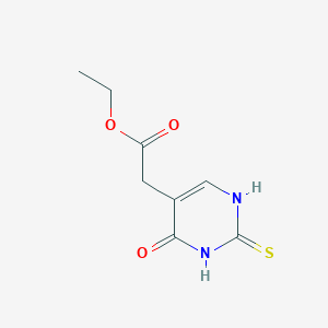molecular formula C8H10N2O3S B1588027 2-(4-羟基-2-巯基嘧啶-5-基)乙酸乙酯 CAS No. 29571-39-9