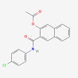 B1588074 2-[N-(p-Chlorophenyl)carbamoyl]-3-naphthyl acetate CAS No. 84100-15-2