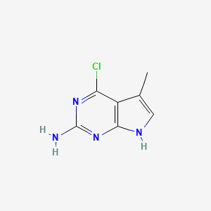 molecular formula C7H7ClN4 B1588172 4-chloro-5-methyl-7H-pyrrolo[2,3-d]pyrimidin-2-amine CAS No. 90358-16-0