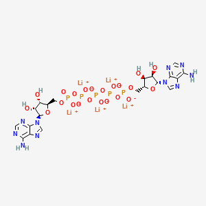 B1588197 Adenosine 5'-(hexahydrogen pentaphosphate), 5'.5'-ester with adenosine, pentalithium salt CAS No. 94108-02-8