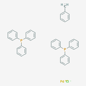 B1588217 Methanidylbenzene;palladium(2+);triphenylphosphane;chloride CAS No. 22784-59-4