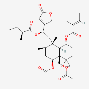 [(1S)-2-[(1S,2R,4S,4aR,8R,8aR)-4-acetyloxy-4a-(acetyloxymethyl)-1,2-dimethyl-8-[(E)-2-methylbut-2-enoyl]oxyspiro[3,4,6,7,8,8a-hexahydro-2H-naphthalene-5,2'-oxirane]-1-yl]-1-(5-oxo-2H-furan-3-yl)ethyl] (2S)-2-methylbutanoate