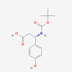 molecular formula C14H19NO5 B1588296 (S)-3-((叔丁氧羰基)氨基)-3-(4-羟基苯基)丙酸 CAS No. 499995-80-1