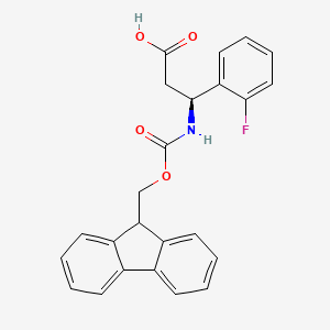 molecular formula C24H20FNO4 B1588318 (S)-3-((((9H-芴-9-基)甲氧基)羰基)氨基)-3-(2-氟苯基)丙酸 CAS No. 507472-13-1
