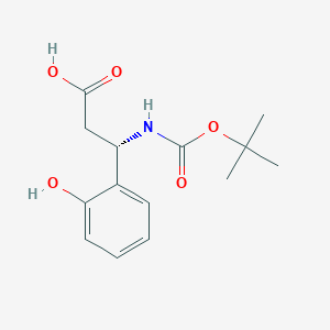 molecular formula C14H19NO5 B1588388 (S)-3-((tert-Butoxycarbonyl)amino)-3-(2-hydroxyphenyl)propanoic acid CAS No. 499995-78-7