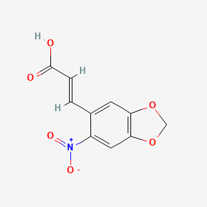 molecular formula C10H7NO6 B1588462 3-(6-硝基苯并[d][1,3]二氧杂环-5-基)丙烯酸 CAS No. 6315-90-8