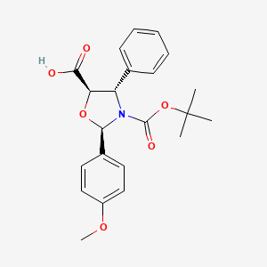 molecular formula C22H25NO6 B1588478 (2R,4S,5R)-3-(叔丁氧羰基)-2-(4-甲氧基苯基)-4-苯基恶唑烷-5-羧酸 CAS No. 155396-69-3