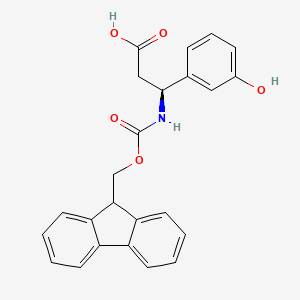 molecular formula C24H21NO5 B1588655 (S)-3-((((9H-Fluoren-9-yl)methoxy)carbonyl)amino)-3-(3-hydroxyphenyl)propanoic acid CAS No. 501015-32-3