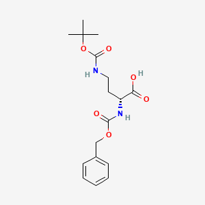 molecular formula C17H24N2O6 B1588680 (R)-2-(((Benzyloxy)carbonyl)amino)-4-((tert-butoxycarbonyl)amino)butanoic acid CAS No. 214852-60-5