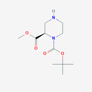 molecular formula C11H20N2O4 B1588682 (R)-1-N-Boc-piperazine-2-carboxylic acid methyl ester CAS No. 252990-05-9