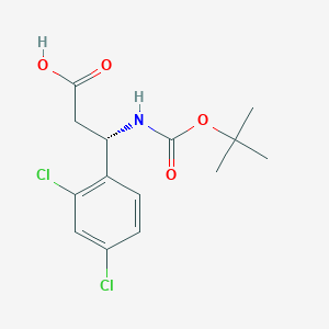 molecular formula C14H17Cl2NO4 B1588697 (S)-3-((tert-Butoxycarbonyl)amino)-3-(2,4-dichlorophenyl)propanoic acid CAS No. 499995-81-2